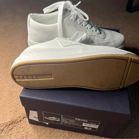 Gray and White Prada sneakers - Picture 6 of 7